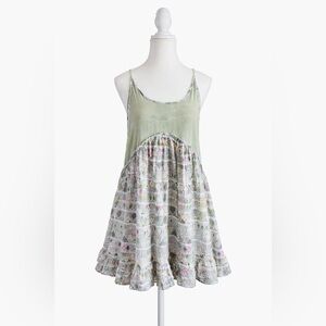 Carolina K Boho Cotton Gauze Tiered Mini Dress XS